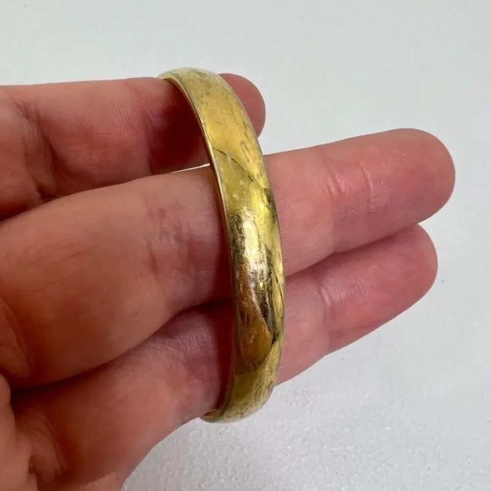 Monet Bangle Small Gold Tone Thin Dainty Basic Classic Vintage Timeless Used, ta